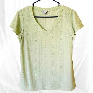 Counterparts Light Lime Green Eyelets Top for Women
